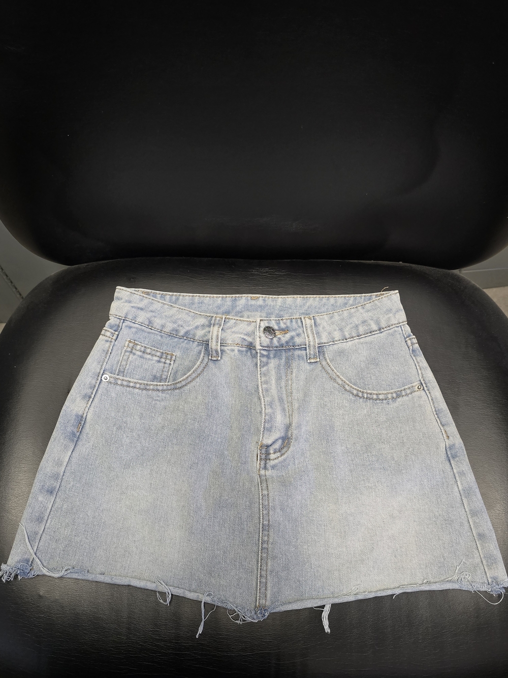 SHEIN Light Wash Denim Mini Skirt